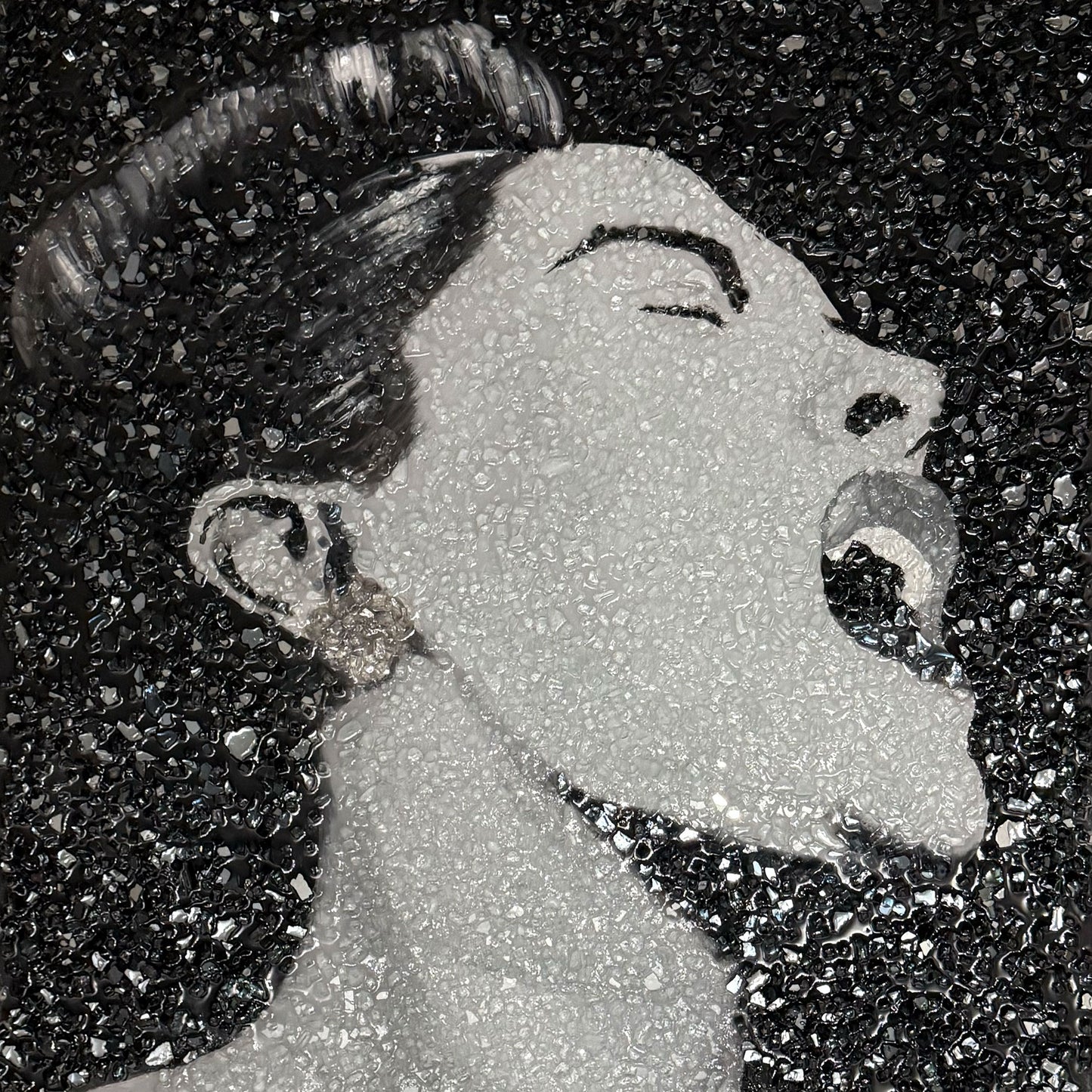 Billie Holiday Glass Original Painting