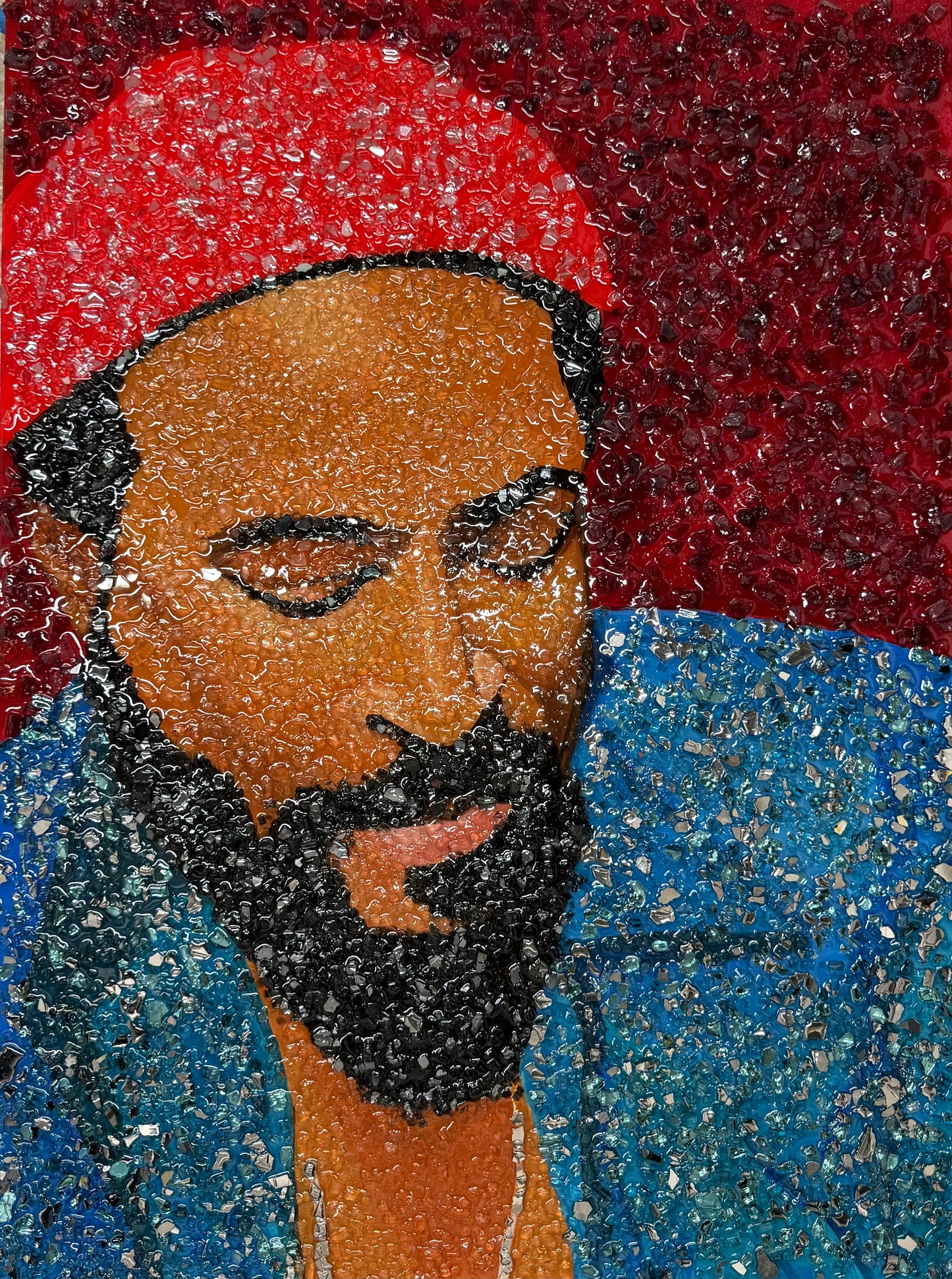 Marvin Gaye Glass Original Painting
