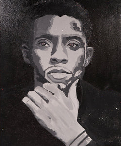 "Forever" - Chadwick Boseman Original Painting Created with Crushed Glass