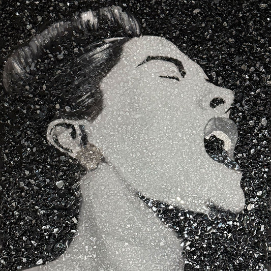 Billie Holiday Glass Original Painting