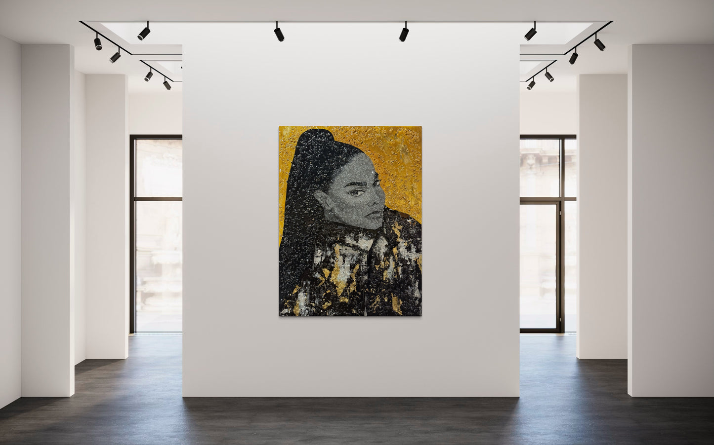 Janet Jackson Glass Abstract Original Painting by Dunnie O x Simone Agoussoye