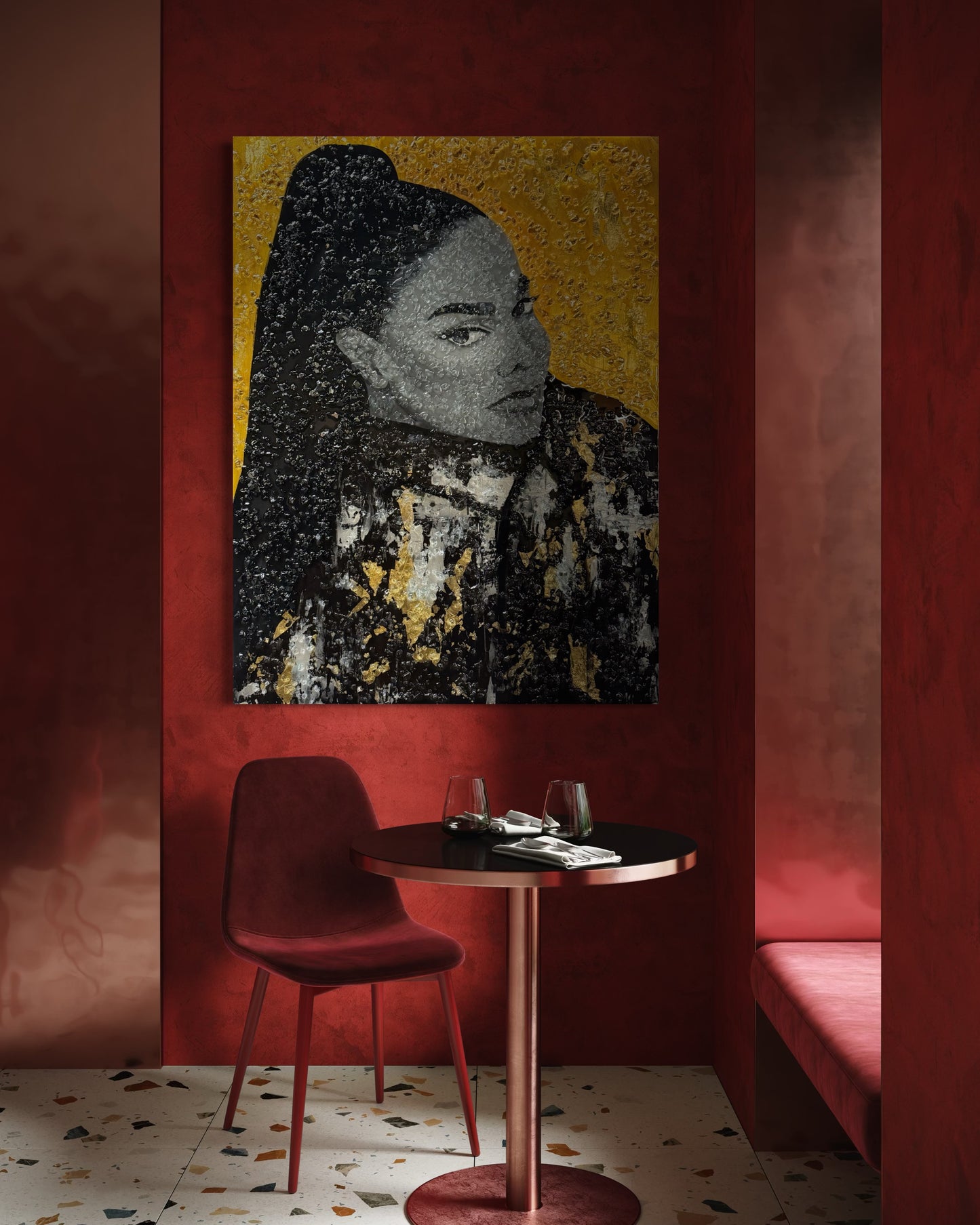 Janet Jackson Glass Abstract Original Painting by Dunnie O x Simone Agoussoye