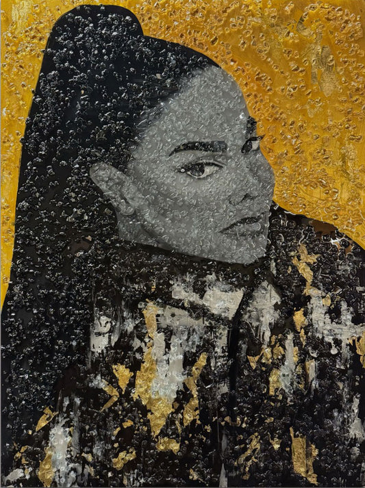 Janet Jackson Glass Abstract Original Painting by Dunnie O x Simone Agoussoye