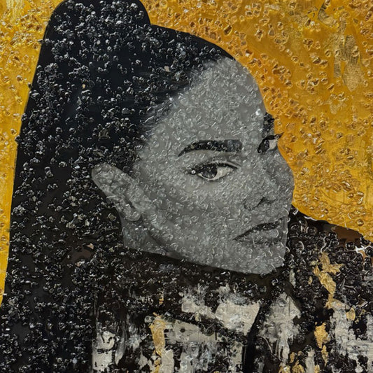 Janet Jackson Glass Abstract Original Painting by Dunnie O x Simone Agoussoye