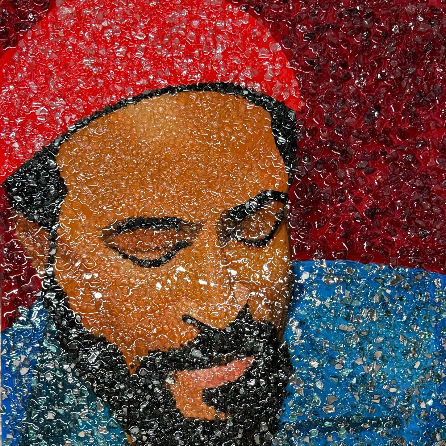 Marvin Gaye Glass Original Painting