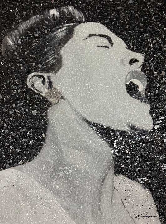Billie Holiday Glass Original Painting