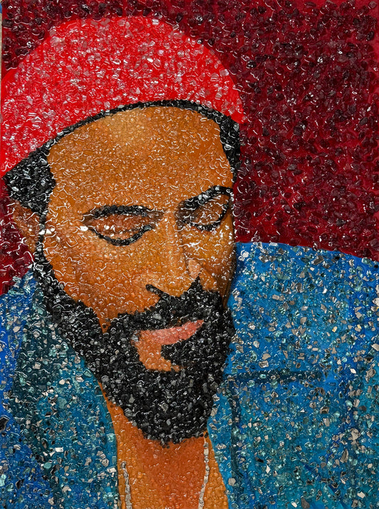 Marvin Gaye Glass Original Painting