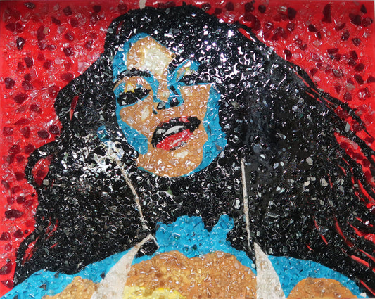 "Aaliyah - Red" Original Glass Painting
