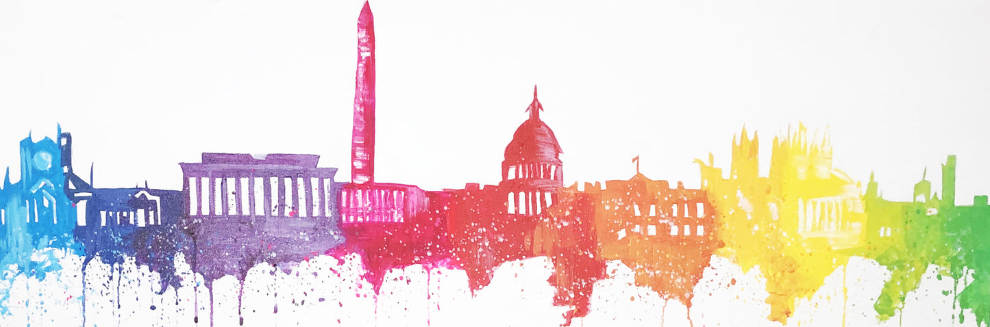 Colorful DC Skyline Original Painting
