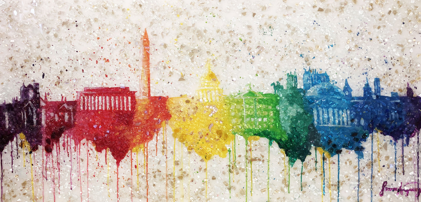 "Broken but Beautiful DC Skyline" Original Painting