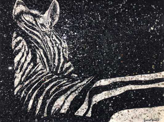 "Z" Original Painting Created with Glass