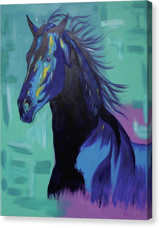 Blue Stallion  - Canvas Print