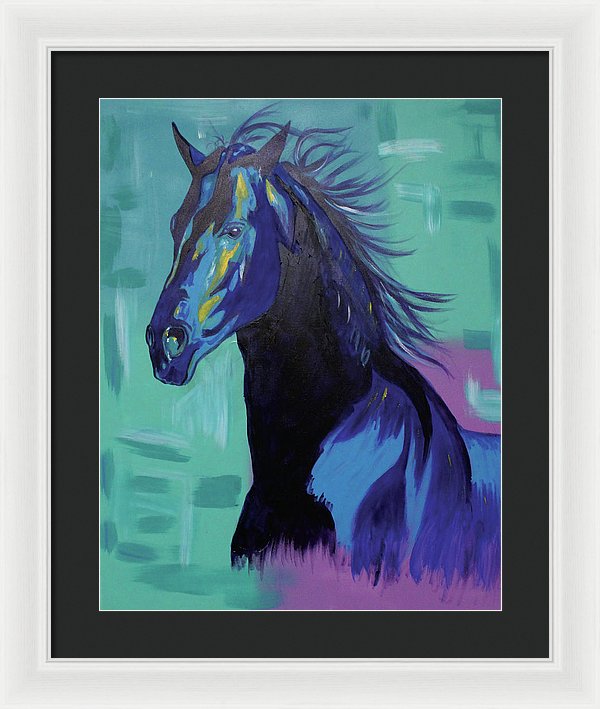 Blue Stallion  - Framed Print