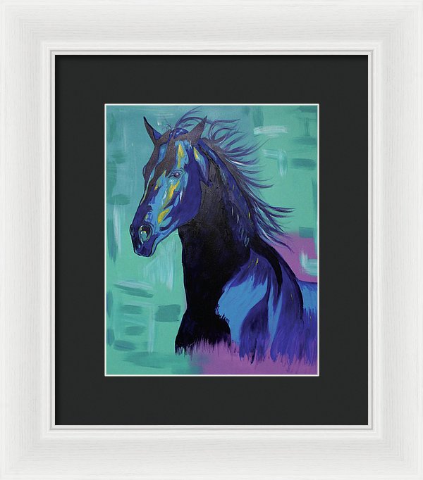 Blue Stallion  - Framed Print