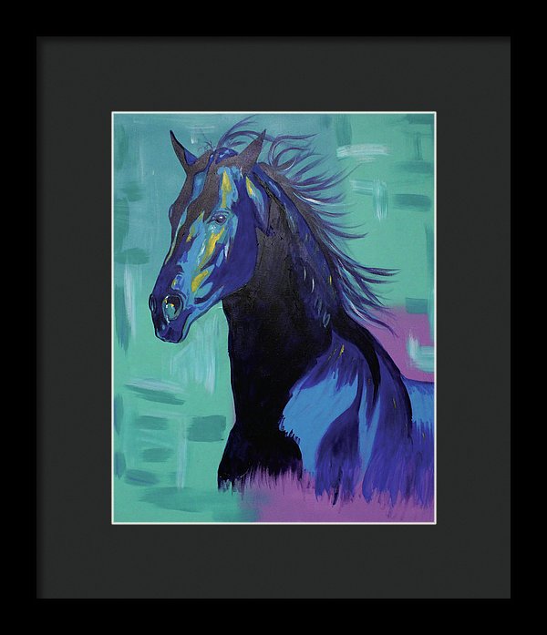Blue Stallion  - Framed Print