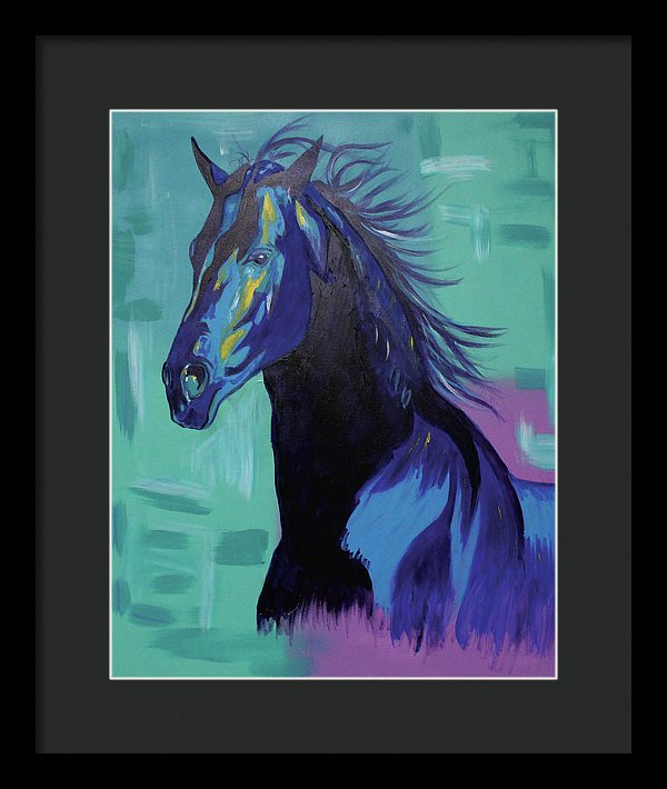 Blue Stallion  - Framed Print