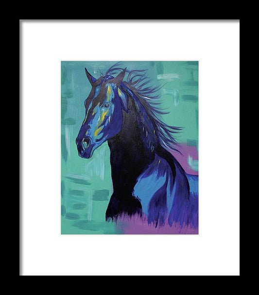Blue Stallion  - Framed Print