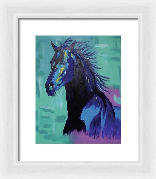 Blue Stallion  - Framed Print