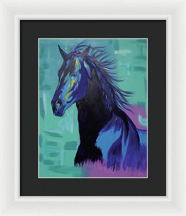 Blue Stallion  - Framed Print