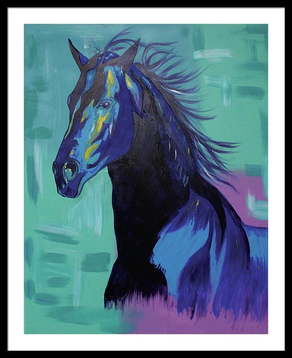 Blue Stallion  - Framed Print