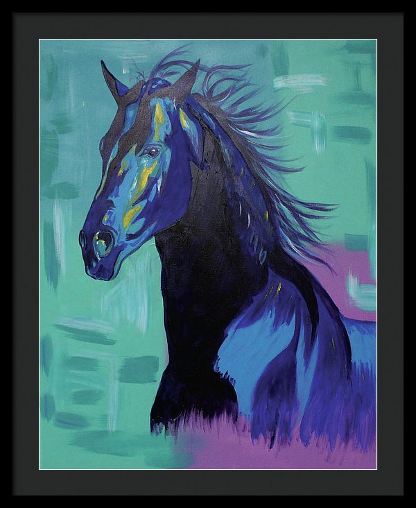 Blue Stallion  - Framed Print
