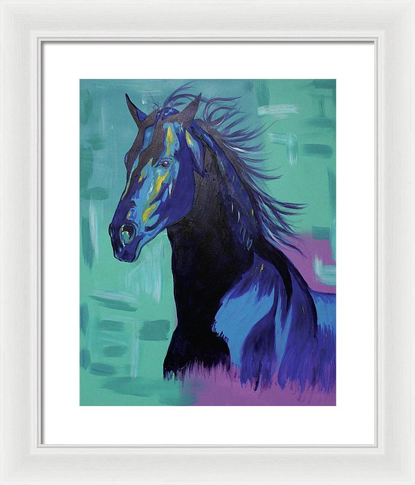 Blue Stallion  - Framed Print