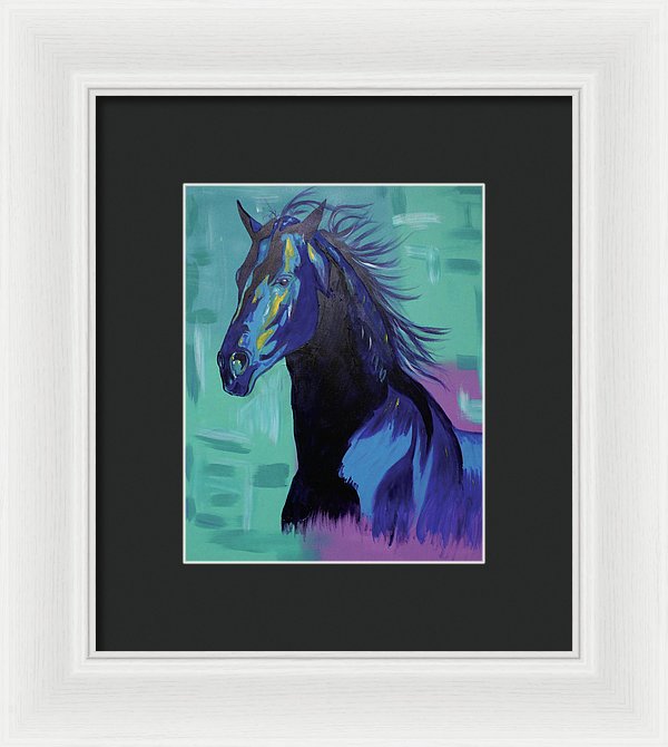 Blue Stallion  - Framed Print