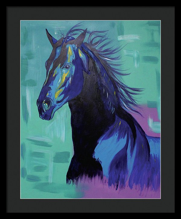 Blue Stallion  - Framed Print