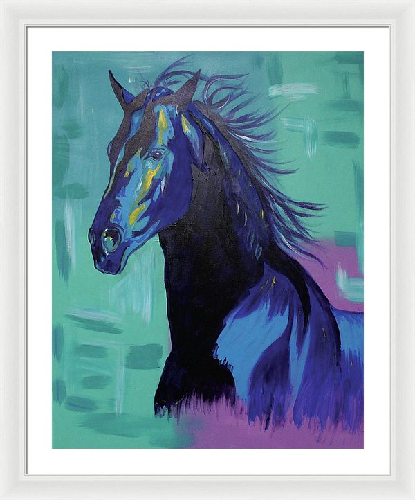 Blue Stallion  - Framed Print