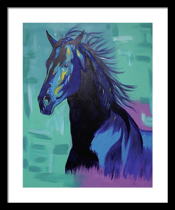 Blue Stallion  - Framed Print