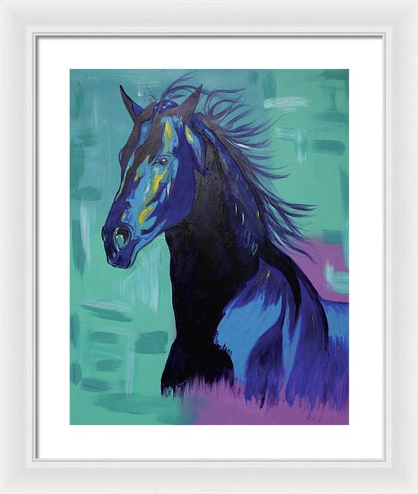 Blue Stallion  - Framed Print