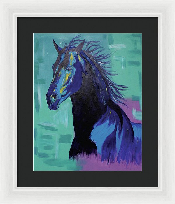 Blue Stallion  - Framed Print