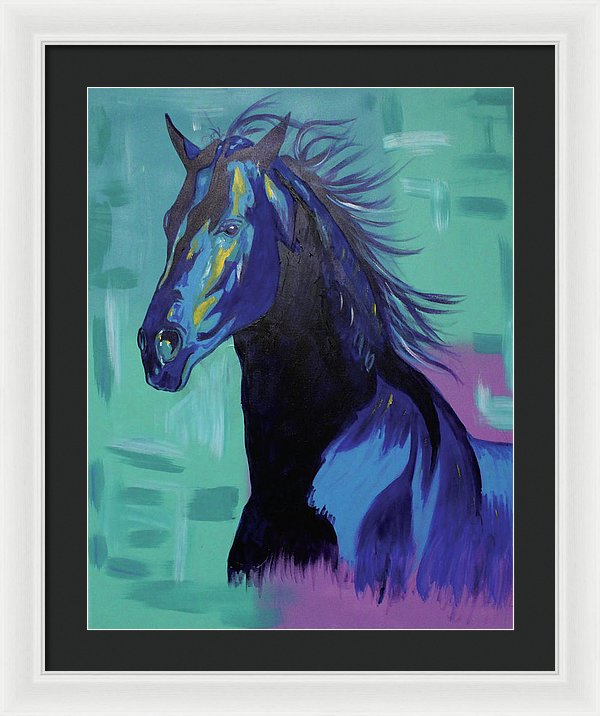Blue Stallion  - Framed Print