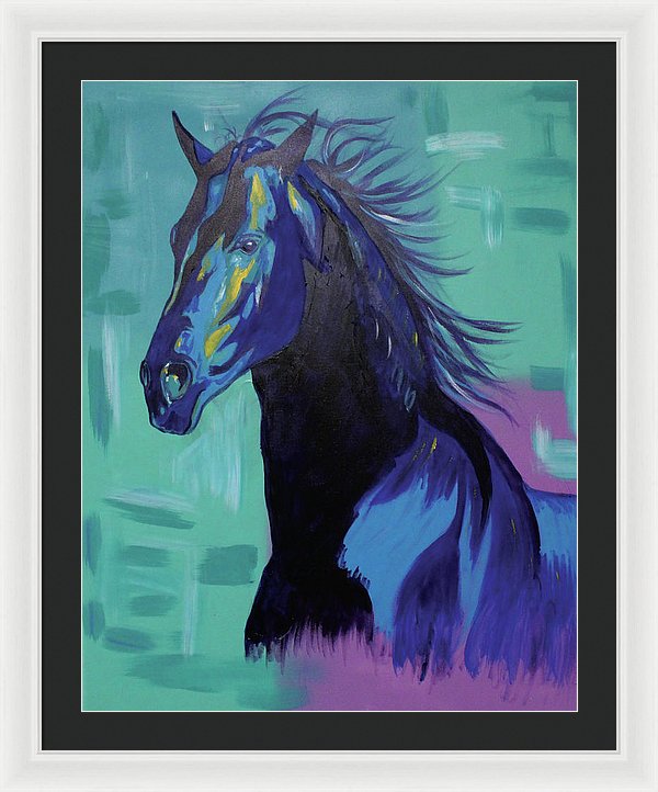 Blue Stallion  - Framed Print