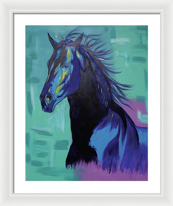 Blue Stallion  - Framed Print