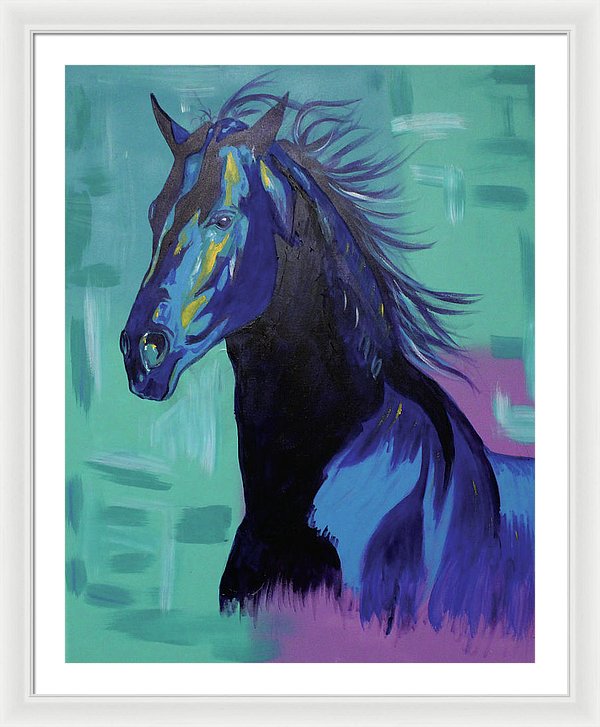 Blue Stallion  - Framed Print